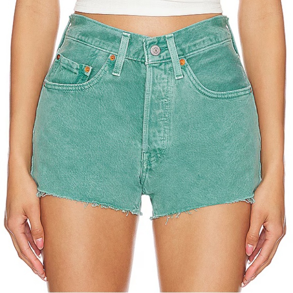 Levi's 501 Green Jean Shorts for Women